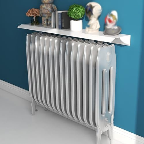 FOELANNE Floating Radiator Shelfd Drackets, 60 80 100 120 140 160 CM Floating Shelf Above Radiator Cover,Aluminum Top Holder with Brackets For Offices/Home/Studio(90cmx14.5cm)
