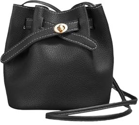 MultiValue Umhängetasche Damen, Leichtgewicht Leder Beuteltasche Damen Schrumpfen Tasche Damen mit Verstellbarem Schultergurt für Telefon Brieftasche (Schwarz)
