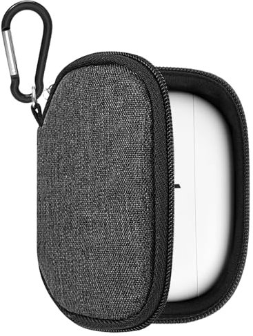 Geekria Earbuds Carrying Pouch Compatible with Beats Solo Buds, Studio Buds, Studio Buds+ Case Cover, Replacement Protective Earphones Travel Bag with Cable Storage (Dark Grey)