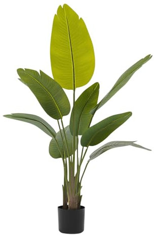 Künstliche Pflanze 120cm künstliche Tropische Palme mit 8 Blättern Pflanzen im Topf für drinnen und draußen Haus Büro Garten Moderne Dekoration Bananenbaum deko Büro Laden Wohnung und Party(2 Pack)