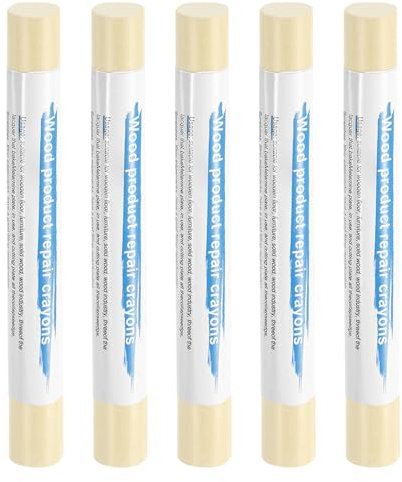 sourcing map 5pcs Wood Filler Sticks Wooden Wax Touch Up Furniture Repair Crayons for Scratch Hole Wood, Amber Maple