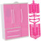 NOLITOY 1satz Puppen Kleiderschrank Mit Teilen Hochwertiger Dreiseitiger Kleiderschrank Für Puppen Inklusive Kleiderbügel Und Herzbügel Für Puppenhaus Dekoration Und Kinderzimmer