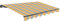 Wasabi - Toldo Retráctil Exterior 300x250cm Gris y Amarillo Poliéster – Lona Protección Solar UV - Estructura de Aluminio Antracita – Manivela Incluida – Manual Enrollable Terraza Jardín Balcón