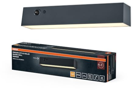 OSRAM Endura Style Solar LED wall Light Shore, 12.4W, 3000K Warm White, 540 lm, PIR Sensor, IP54, 18 Days