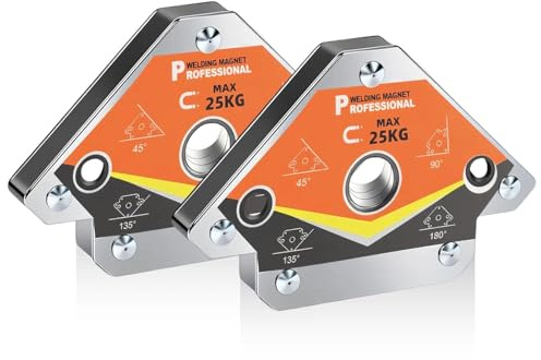HUANR Schweißmagnet, 2 Stück Schweißwinkel, 25 kg Magnetwinkel | 45°, 90°, 135° und 180° Schweißhilfe Winkel, für Schweißpositionierung