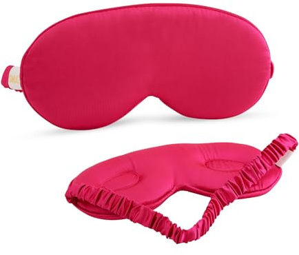 SMUG Cloud Padded Satin Sleep Masks | Skin & Hair Friendly | Improve Sleeping | Plush Eye Cushions for Women & Men | Elasticated Strap | Premium Comfort | Home & Travel | Scarlett
