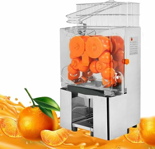 XSDAJSD Presse-Agrumes Professionnel, Presse-Oranges, Presse-Agrumes Automatique Robuste, 22 à 30 Oranges par Minute, avec Double bac à déchets