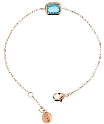 Bronzallure Bracciale Catena Forzatina con Prisma Gem a Baguette placcato oro rosa 18 carati WSBZ02463.PA