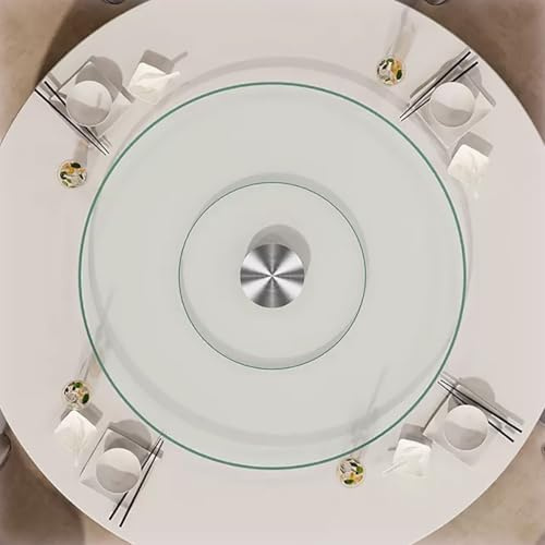 YHDMDQ Plateau De Service Rotatif Lazy Susan en Verre Trempé Rond, 70cm 80cm 90cm Grand Plateau Tournante pour Table À Manger Restaurant(36/90cm)