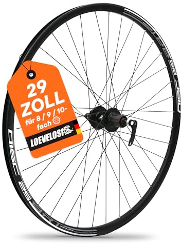 MTB Hinterrad 29 Zoll Fahrrad Laufrad – Scheibenbremse 6-Loch – QR 9/10×135 – Shimano HG 8–11-Fach – Alu Felge & Nabe – 36 Speichen – Schwarz – LOEVELOSI