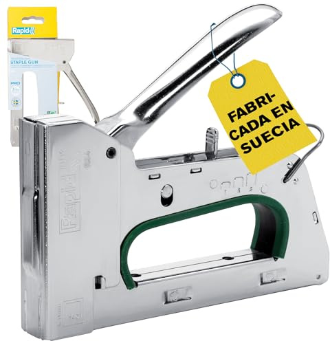 Rapid Handtacker R34 für Typ 140 Flachdrahtklammern 6–14 mm | Für Folien & Isolierungen; Typ 140; Stahlkonstruktion; rückschlagfrei; 3-Stufen-Schlagkraftregulierung; ergonomischer Griff