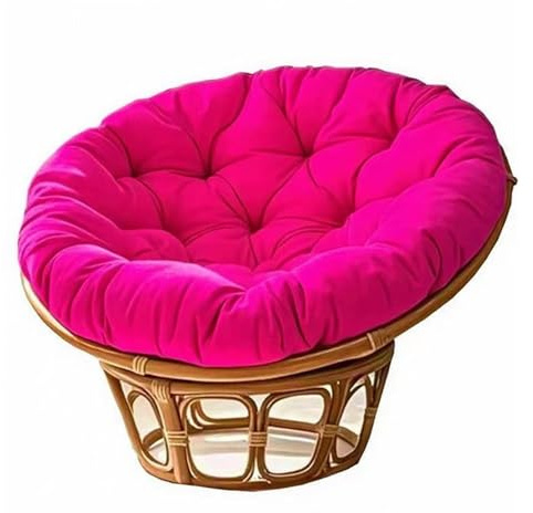 Coussin De Chaise Hamac en Coton Rembourrage Épais Coussin Rond for Balançoire D‘Extérieur for Meubles en Rotin Fauteuil Papasan Détente Jardin Terrasse(Rose,120cm)