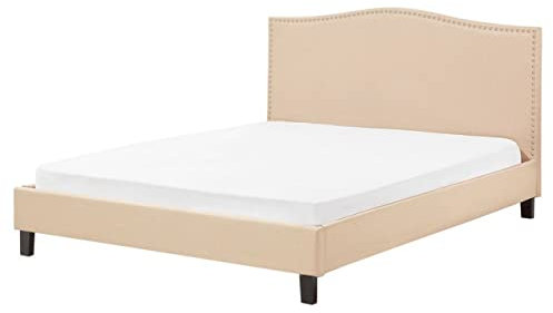 Beliani Polsterbett Leinenoptik beige Lattenrost 160 x 200 cm Montpellier
