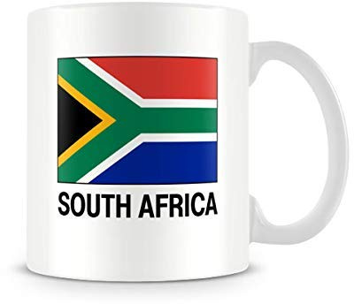 Behind The Glass - South Africa Flag - Printed Mug - Great Gift/Present Idea, Ceramic, 11fl.oz.