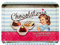 Lashuma Vintage Melamin Tablett, Motiv: Schokolade, Buntes Kunststofftablett rechteckig, Kuchentablett 50x37 cm
