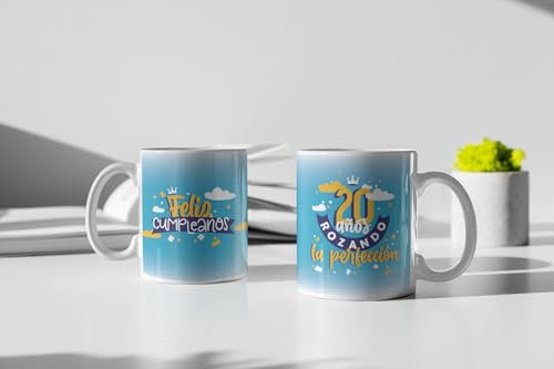 SAQUITOMAGICO Taza Feliz Cumpleaños.- Años Rozando la Perfeccion (20 años)