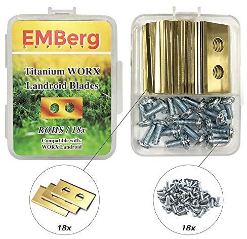 EMBergSupply EMBerg - Lame Endurance (18 pezzi) per tosaerba robot Worx Landroid (Titanium Worx)