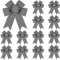12 Pieces Christmas Burlap Bows Black White Stripe Christmas Tree Topper Bow for Wreath, Gift Wrapping, Wall, Home, Front Door Decor, 5 x 7 Inches (1.6 Inch Wide, Stripe)