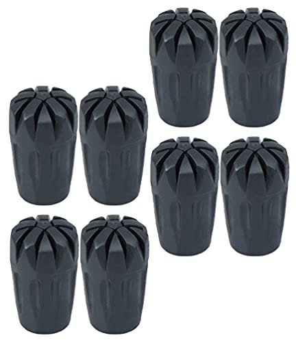 BESPORTBLE 8 Stücke Gehstock Gummifuß Krücken Wanderstöcke Gummipuffer Aufsätze Spazierstock Kappe Schutzkappe Puffer Krückenkapsel für Walking Stöcke Trekkingstöcke Handstock Zubehör Schwarz