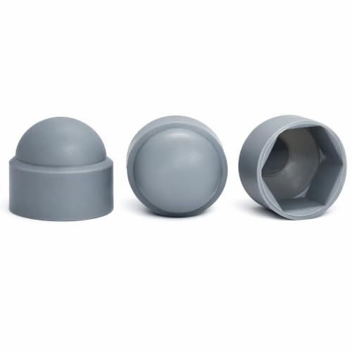 Lot de 20 capuchons de protection en plastique gris M6 (10 mm) pour écrous et boulons