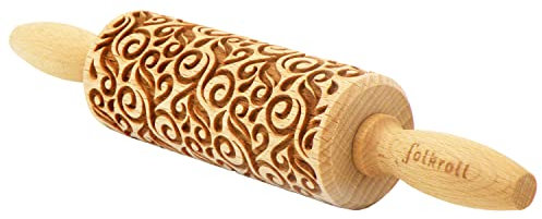 Cooky Roller Florales Dekor Nudelholz - Backrolle - Rollholz mit individuellem Muster