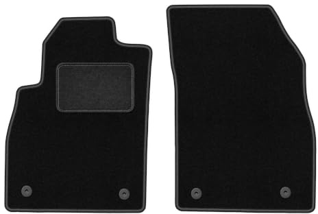 Velours-Fußmatten vorne passend für Chevrolet Cruze 2008-2016, Schwarz, LUX | passend für Schrägheck/Limousine/Kombi; Velours-Teppich (Polypropylen), ca. 6,5 mm; rutschfest, runde Befestigungen (Typ OP)