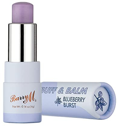 Barry M Buff and Balm Lip Tint mit Scrub to Balm Formula in Purple Blueberry Burst