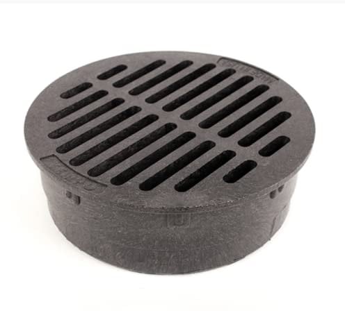 Premium USA Made 6 Inch BLACK Outdoor Round Flat Drain Grate Cover - Fits 6 Inch Sewer & Drain Pipe/Fittings, Also Fits Triple Wall Pipe & Corrugated Landscape Pipe 6 (BLACK)