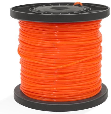 Zeqeey 2,4 mm x 100 m Rasentrimmerschnur Rund Mähfaden Trimmerfaden Fäden, Nylonschnur Rasentrimmerfaden für Garten Rasentrimmer und Elektro-Trimmer, Orange I24X