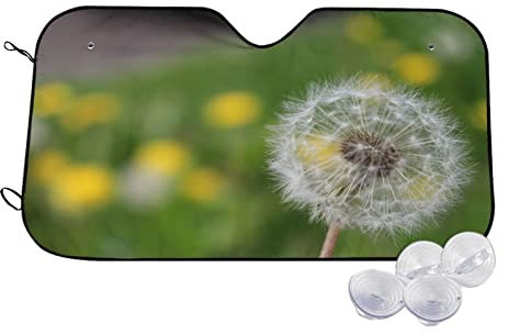 Auto Frontscheibenabdeckung Auto Sonnenschutz für Windschutzscheibe Auto Frontscheibe Frontscheibenabdeckung mit Motiv Löwenzahn-Muster Autoscheibenabdeckung Sommer Innen Auto Frontscheibe 130x70 cm