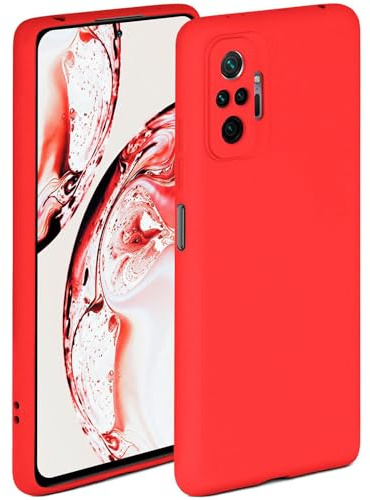 ONEFLOW Soft Case für Redmi Note 10 Pro Hülle aus Silikon mit Kameraschutz, Silikonhülle mit erhöhtem Schutz fürs Display, Backcover Schutzhülle, weiche Handyhülle, Rot