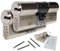 Nickel, 50/45 (95mm) Pair of Orion TS007 3-Star Anti-Snap Euro Cylinder Lock Door Barrel