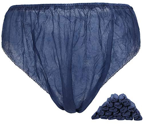 Sous-vêtements Jetables, 20pcs Non Tissés Unisexes SPA Sauna Respirants Slips Doux Bleus Culottes de Voyage pour Hommes Femmes une Fois Lavable Période Sous-vêtement jetable l'hôtel Spa