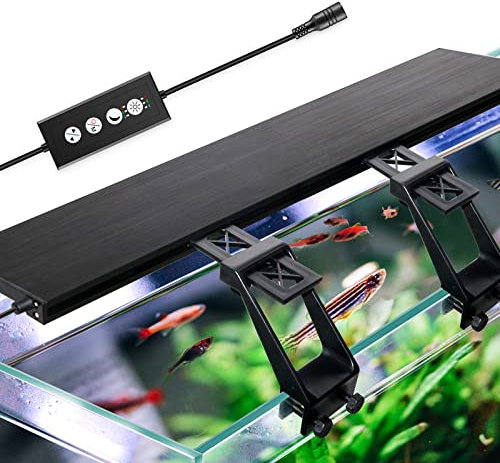 22W Clip-on Aquarium LED Beleuchtung, 24/7 Modus Aquarium Lampe mit Timer, Dimmbare Wasserdicht Aquarium Licht für Wasserpflanzen und Fische