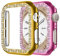 EIHAIHIS 2-Stück Doppelreihe Diamant Hülle für Apple Watch Schutzhülle 42mm 46mm 40mm 44mm 41mm 45mm, Glänzend Hohl Kratzfeste Harte PC-Schutzhülle für iWatch Series 10 8 7 6 5 4 SE