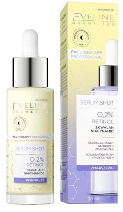 Eveline Cosmetics Face Therapy Professional Anti-Aging Serum Shot mit 0,2% Retinol für Gesicht, Hals & Dekolleté - Straffende & Feuchtigkeitsspendende Behandlung, 30ml