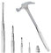 LASUND Multi-tool Hammer & Screwdriver Set, 6 in 1 Silver, 7.29 inches, 0.55LB, German, Carbon Steel, Knurled Handle