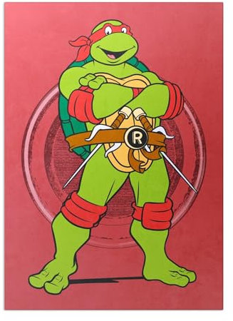 Displate - Poster aus Metall - Magnet-Montage - Teenage Mutant Ninja Turtles - Classic Characters - Raphael - Größe L - 67,5x48cm Matt