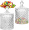 Cisolen 2 pezzi di cristallo Candy Jar con coperchio Vintage Candy Container Glass Decorative Glass Jar Candy Jar Barattoli di stoccaggio per caramelle cioccolato fagioli biscotti