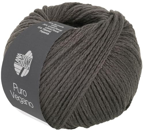 LANA GROSSA Puro Vegano | Kettgarnkonstruktion ohne tierische Fasern | Handstrickgarn aus 65% Baumwolle, 20% Lyocell (Tencel) & 15% Polyamid | 50g Wolle zum Stricken & Häkeln | 90m Garn FB 17