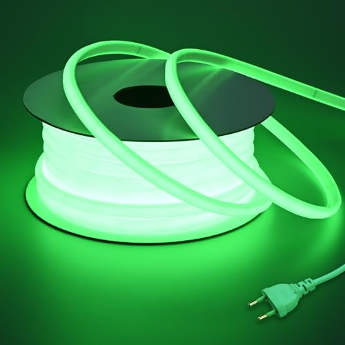 BENLUN AC 230V COB LED Streifen Aussenbereich Wasserdicht 20m 200W | Grün LED Strip Outdoor CRI 90+ 220V Direktanschluss für Zimmer und Außen Dekoration Beleuchtung Gaming