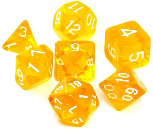 Asmodee, Set di dadi RPG - Cristallo - Giallo