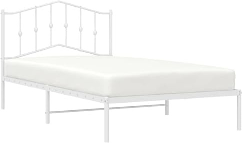 vidaXL Bettgestell mit Kopfteil Metall Weiß 100x200 cm