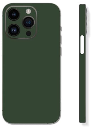 Skin Wrap for iPhone 15 14 13 Pro Max, Phone Sticker Decal Cover, Full Protective Film for iPhone Back, Camera, Frame - Not Case (Green, 14 Pro Max)