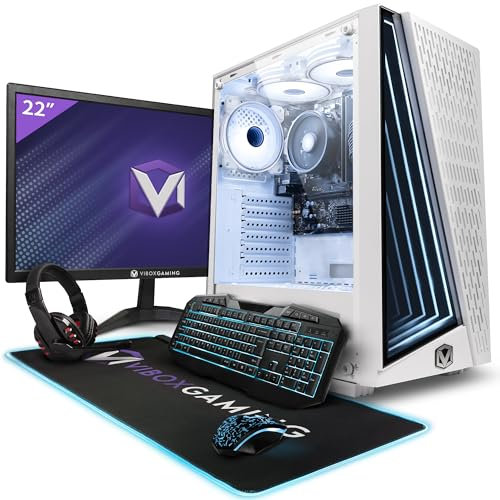 Vibox I-76 PC Gaming Completo - Monitor 22 - Quad Core AMD Ryzen 3200G Procesador 4GHz - Radeon Vega 8 Gráficos - 16GB RAM - 480GB SSD - Linux OS - WiFi