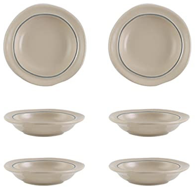 HUIHHAO Platos de acompañamiento de Porcelana con diseño de Borde Gris de la Serie Irregular-Beige