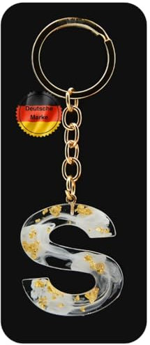 KEYSPACE Schlüsselanhänger Buchstabe-süße Buchstaben Anhänger Gold Weiß-elegant personalisierte Schlüsselanhänger mit Namen-kleine Geschenkideen Geburtstag Freundin (S)