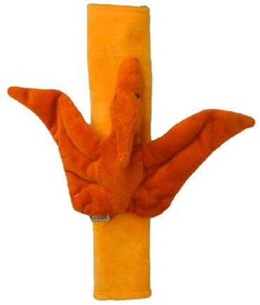 Cute since 1999 Gurtpolster Kinder - Gurtschoner Auto für Junge & Mädchen - Sachen & Geschenk für Neugeborene - auch in Autositz verwendbar - 27 x 6 cm (Orange Pterosaurier)