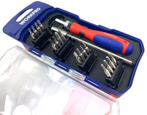 WORKPRO WP200516 18-teiliges Profi CR-V Ratsche Präzisions-/Elektroniker-Bitschrauber-Set