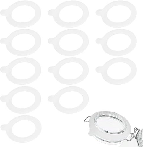 12 Stück Einmachgummiringe,Silikon Weck Gummiringe,95x73 mm Ersatz Gummiringe für Weckgläser,Langlebig Einmachgummis,Einmachgläser Einkochringe Dichtringe,für Trinkflasche Dichtungsring (Weiß)